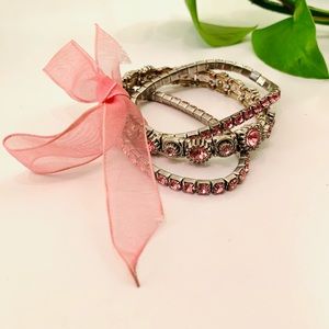 Stunning Bracelet with Light Rose Crystals